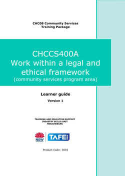 ethical framework legal within program area services community work code