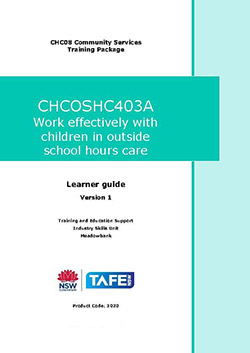 CHCOSHC403A Work effectively with children in outside school hours care